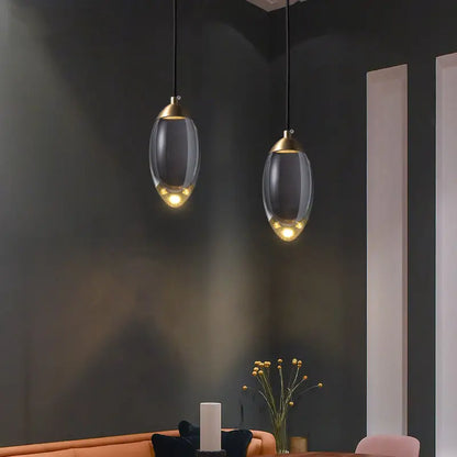 Modern Copper Crystal LED Pendant Light in Balls Shape - Cool - Lighting