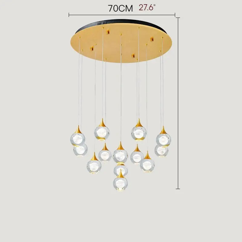 Modern Crystal LED Ceiling Chandelier with Balls for Living - Home & Garden > Lighting