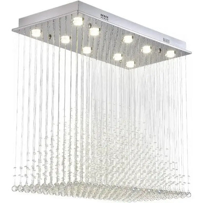 Modern Crystal Pyramid Series Chandelier - W 40’’ x D 20’’ H 36’’ - Home &