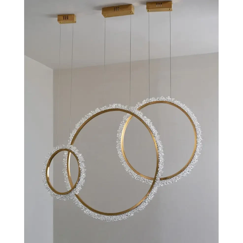 Modern Crystal Ring LED Pendant Light for Living Dining - Lighting