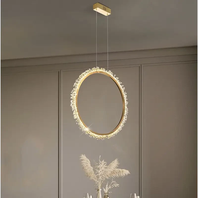 Modern Crystal Ring LED Pendant Light for Living Dining - Dia31.5’ / Dia80.0cm / Cool