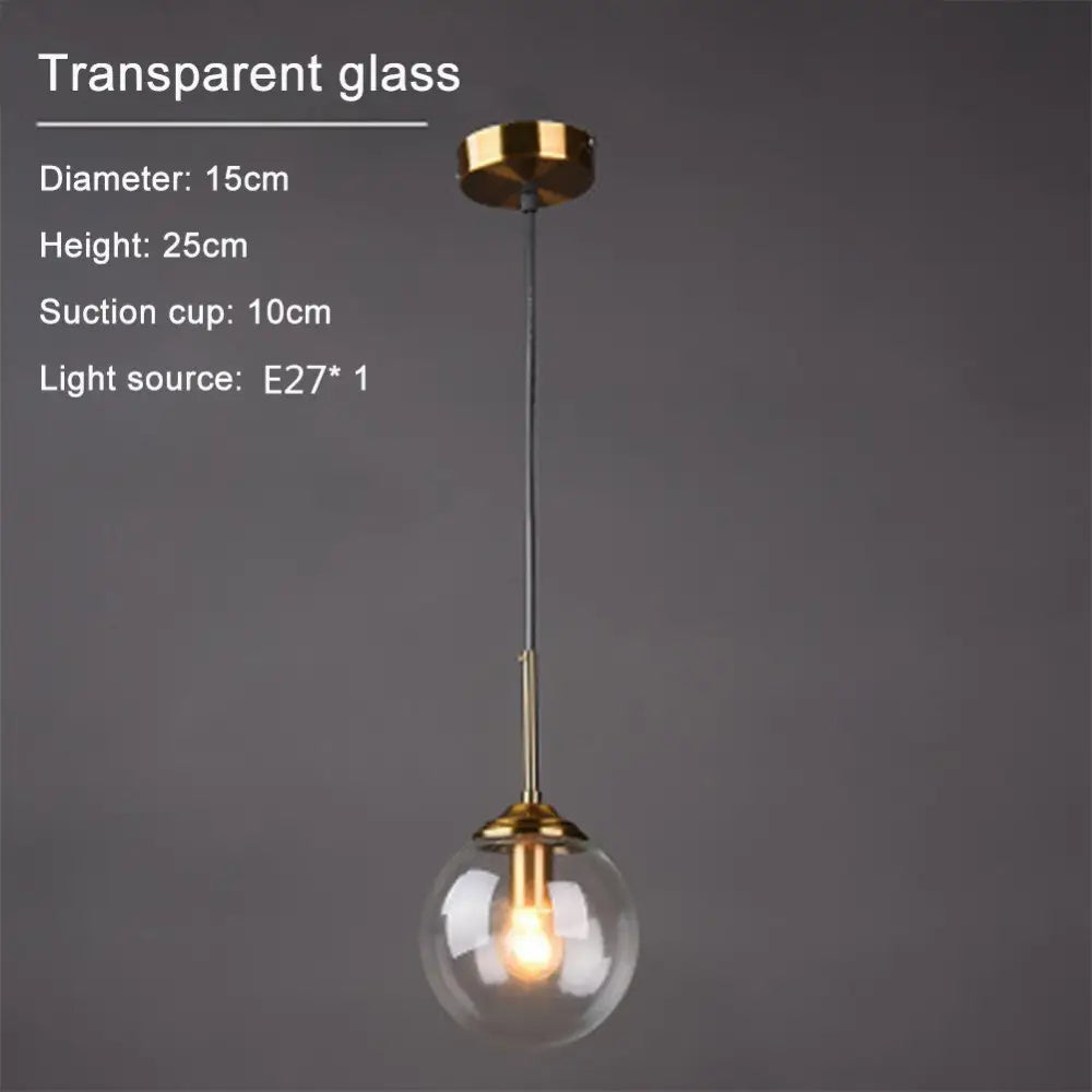 Modern Glass Ball LED Pendant Light for Dining Bedroom - Lighting