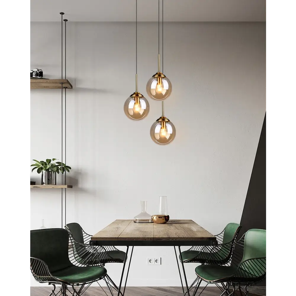 Modern Glass Ball LED Pendant Light for Dining Bedroom - Lighting