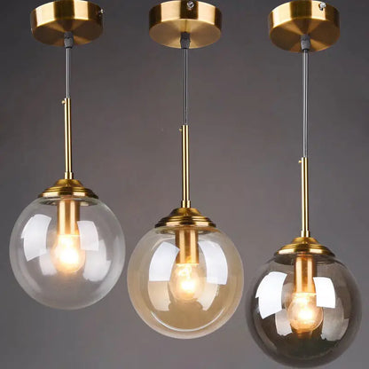 Modern Glass Ball LED Pendant Light for Dining Bedroom - Lighting