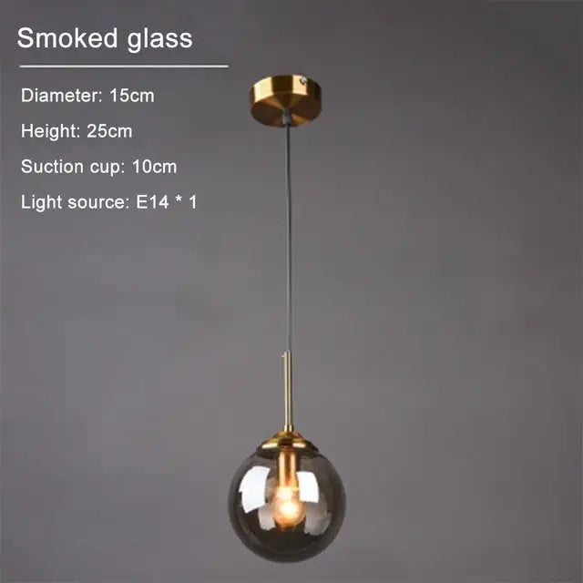 Modern Glass Ball LED Pendant Light for Dining Bedroom - Lighting