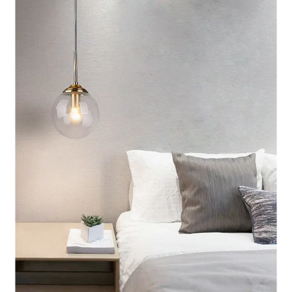 Modern Glass Ball LED Pendant Light for Dining Bedroom - Cool / Clear - Lighting