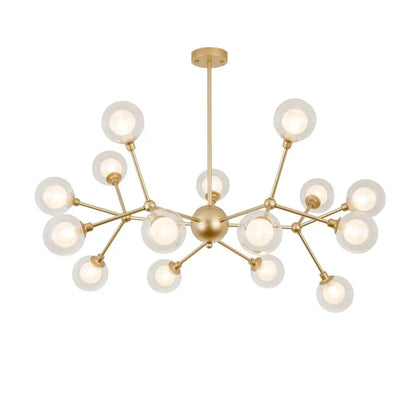 Modern Glass Globe Chandelier with Molecular Fission Branches - Home & Garden > Lighting