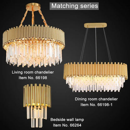 Modern Gold Hanging Chandelier for Living Dining kitchen - Dia50cm(ROUND) / NON - Dimm