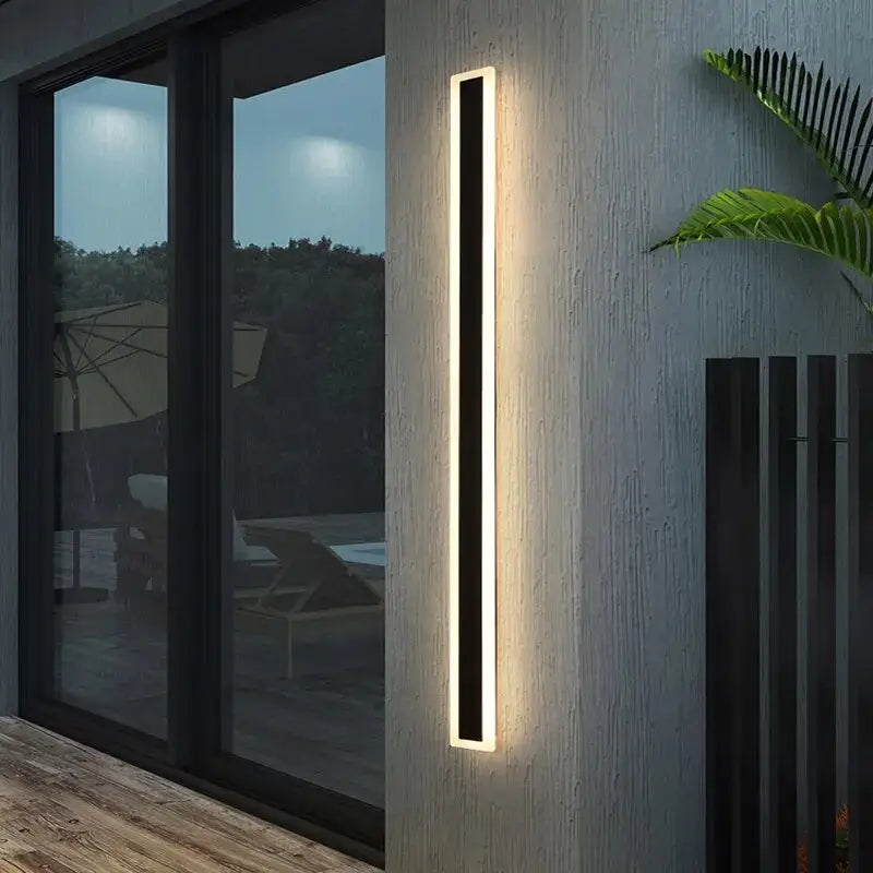 Modern Led Waterproof Outdoor Long Black Wall Sconce Light - Lighting