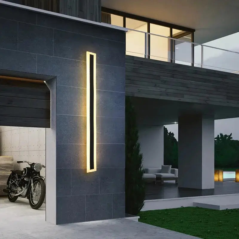 Modern Led Waterproof Outdoor Long Black Wall Sconce Light - Lighting