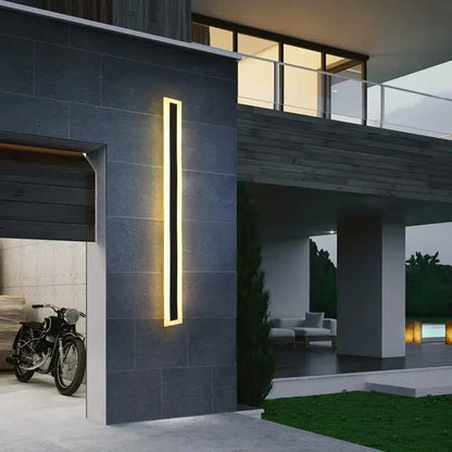 Modern Led Waterproof Outdoor Long Black Wall Sconce Light - Lighting