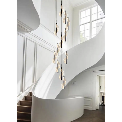 Modern Long Spiral Chandelier for Staircase Lobby Living - Home & Garden > Lighting