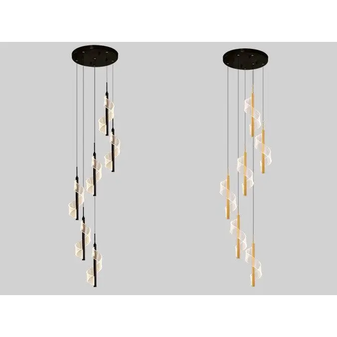 Modern Long Spiral Chandelier for Staircase Lobby Living - Home & Garden > Lighting