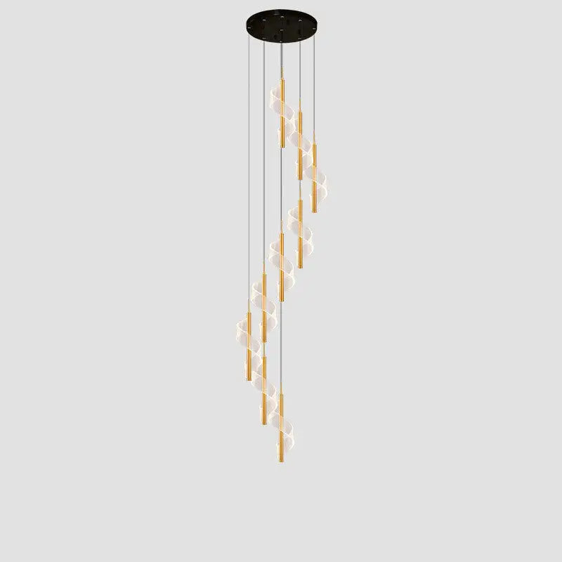 Modern Long Spiral Chandelier for Staircase Lobby Living - Home & Garden > Lighting