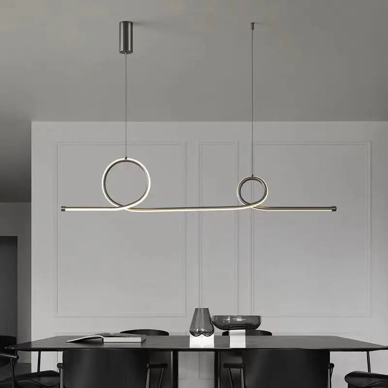 Modern Long Strip LED Pendant Light for Living Dining - Lighting