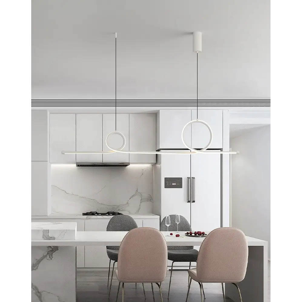 Modern Long Strip LED Pendant Light for Living Dining - Lighting