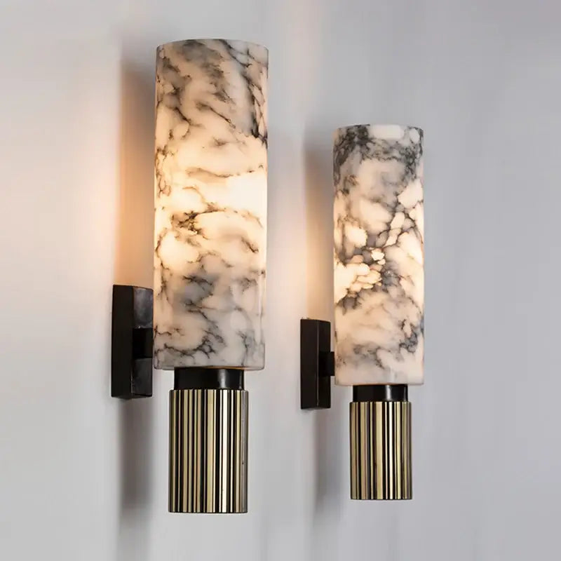 Modern Luxury Natural Marble Wall Lamp - 13x9x40cm / Warm White (2700-3500K) - Home &