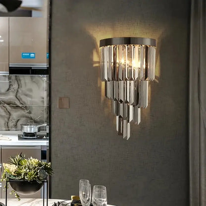 Modern Luxury Smoky Gray Wall Sconce for Bedroom Living - Sconces