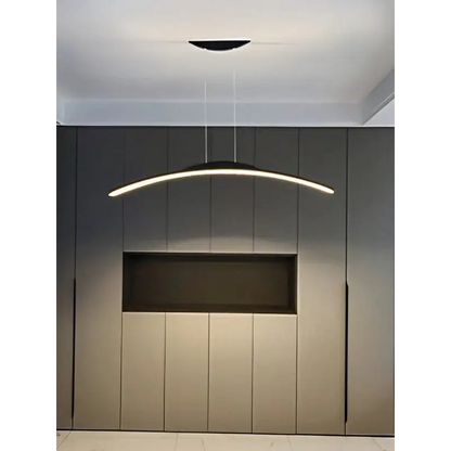 Modern Minimalist Black Chandelier for Dining Kitchen - Cool Light / L31.5’ / L80.0cm