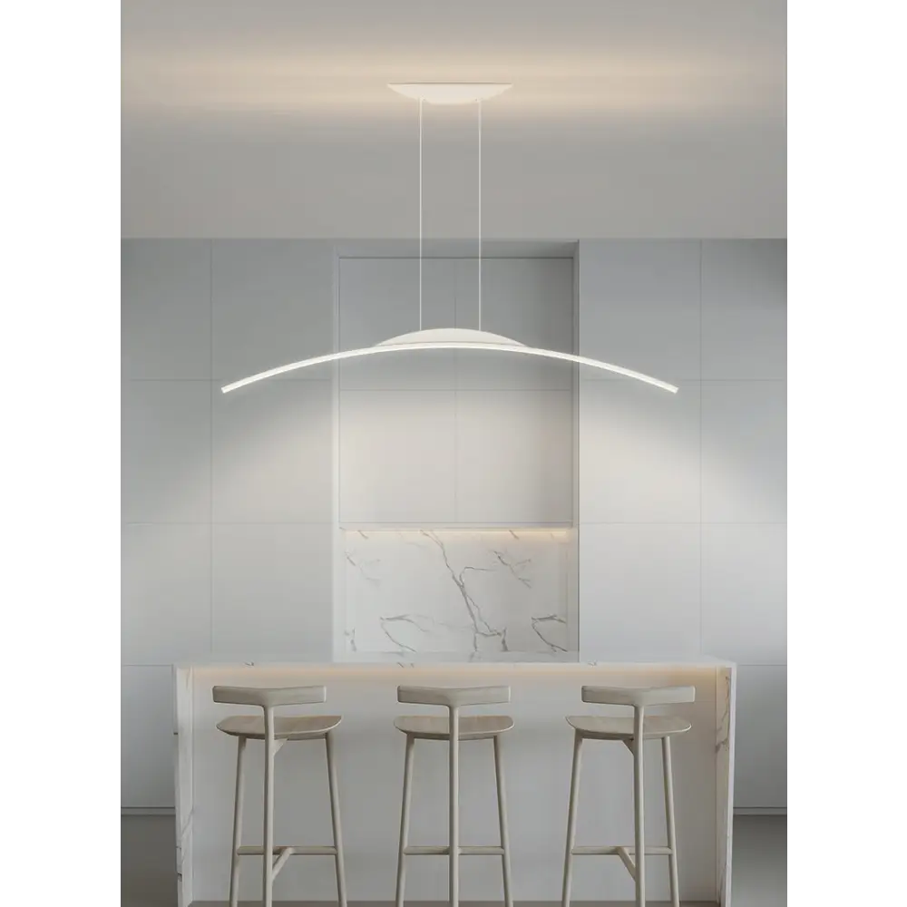Modern Minimalist Black Chandelier for Dining Kitchen - Cool Light / White / L31.5’
