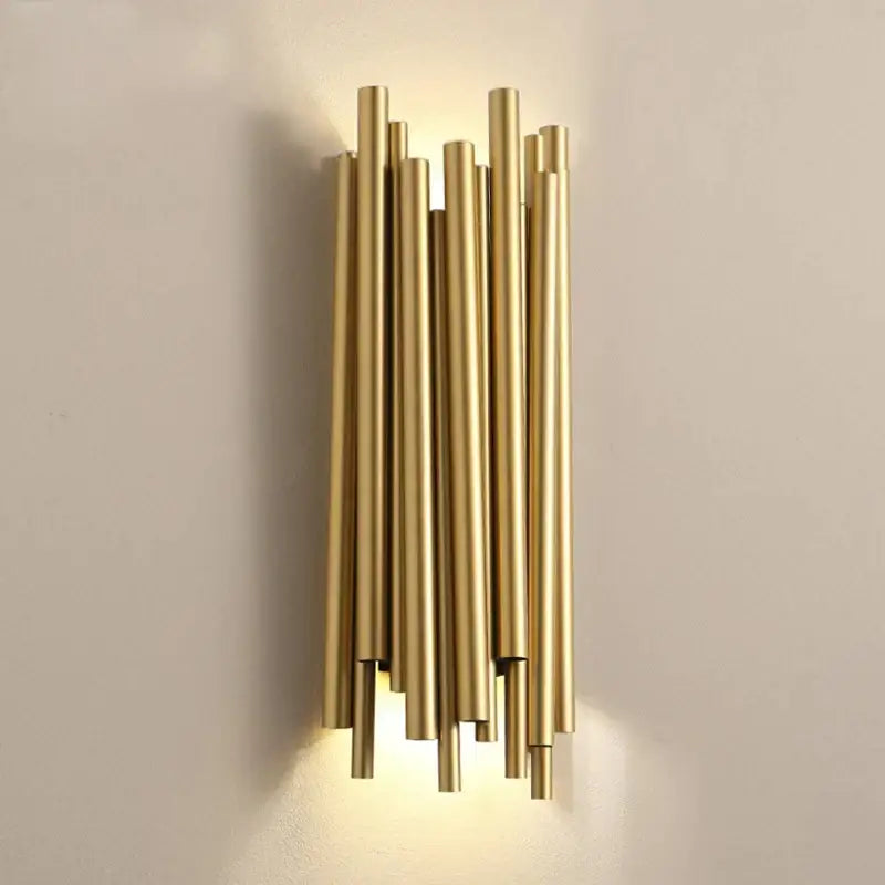 Modern Polished Steel Gold Wall Sconce for Beside Living - Sconces