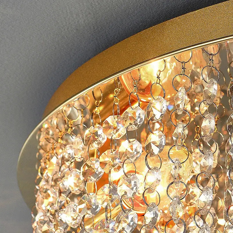 Modern Round Ceiling Crystal Chandelier for Living Bedroom