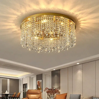 Modern Round Ceiling Crystal Chandelier for Living Bedroom