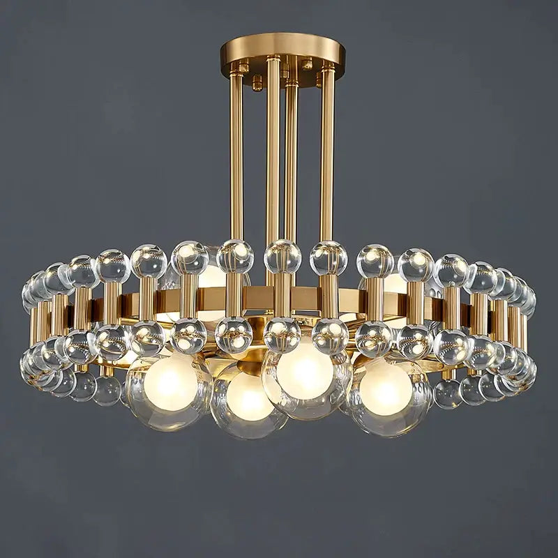 Modern Round Colorful Crystal Chandelier for Living Bedroom - Dia45xH20cm NOT Dimm Cool