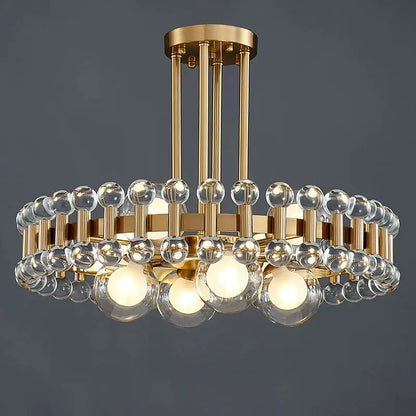 Modern Round Colorful Crystal Chandelier for Living Bedroom - Dia45xH20cm NOT Dimm Cool