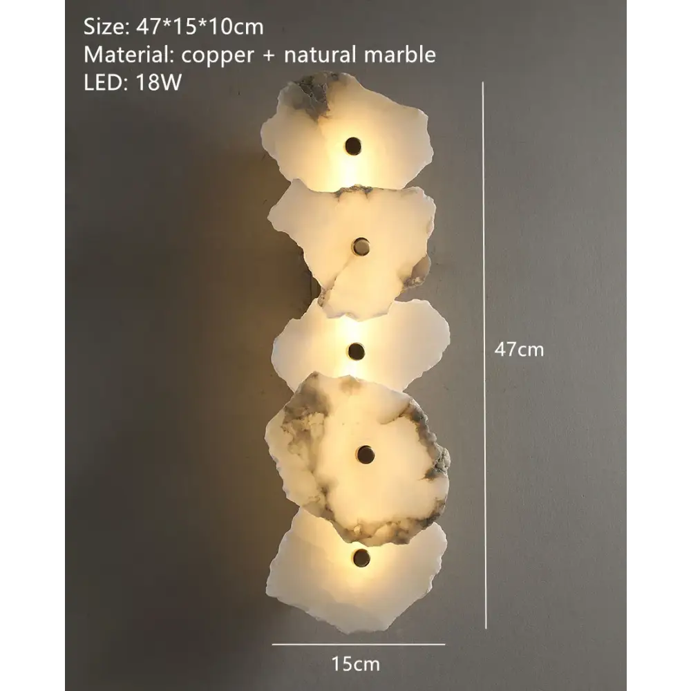 Natural Marble LED Wall Lamp - 5 marbles / Warm light - Home & Garden > Lighting Fixtures