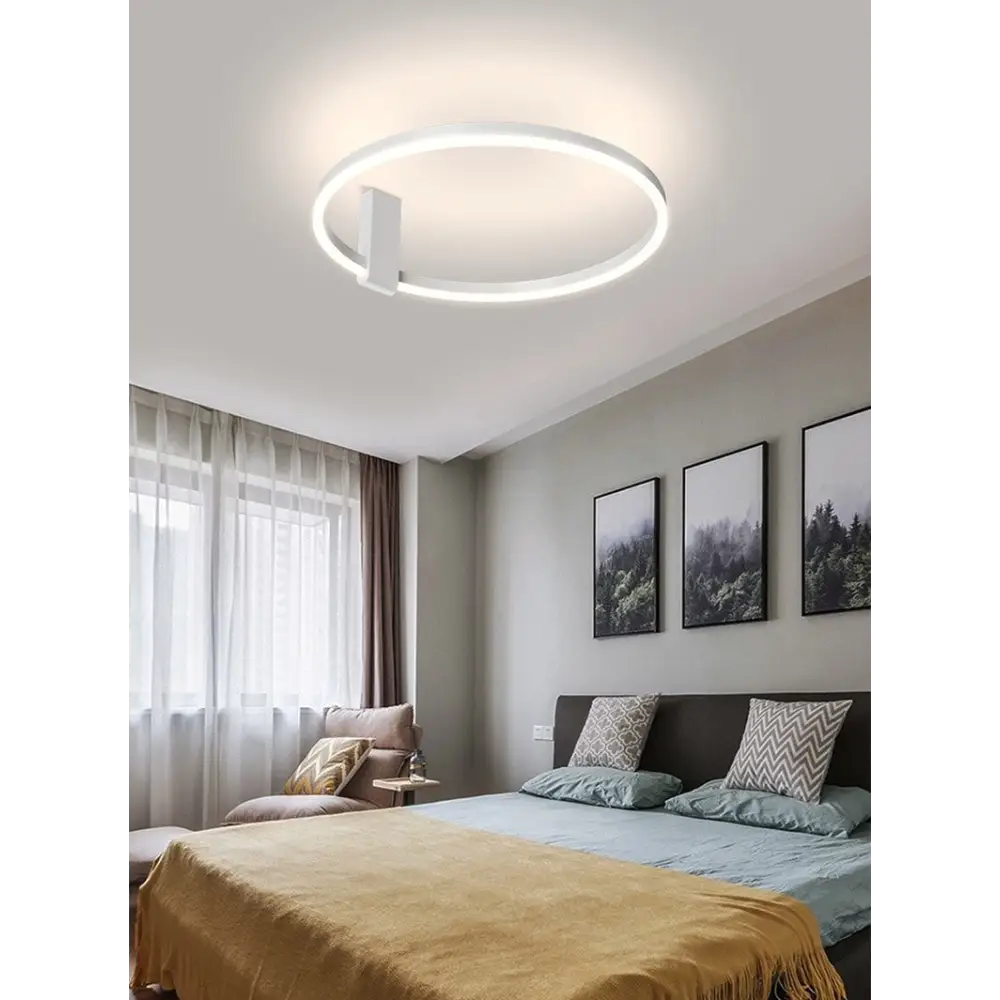 Nordic Aluminum LED Ceiling Lamp for Living Bedroom - Dia15.7’ / Dia40.0cm White Cool