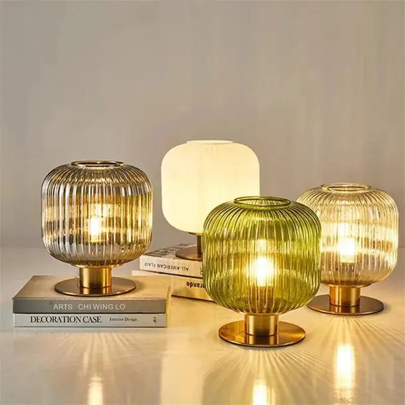 Nordic Art Deco Glass Table Lamp for Study Bedroom Living