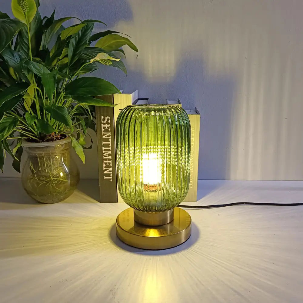 Nordic Art Deco Glass Table Lamp for Study Bedroom Living