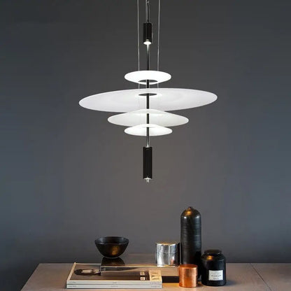 Nordic Ballet Skirt LED Pendant Light for Dining Living Bedroom - 4Layer Black / Cool