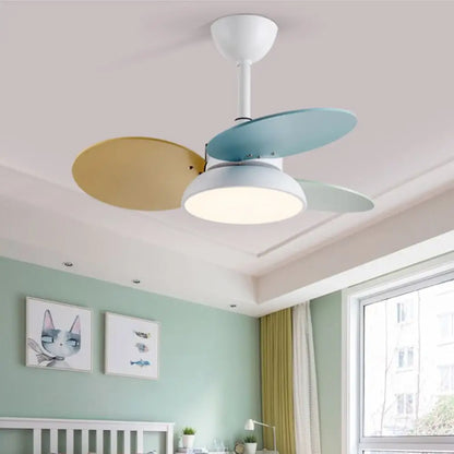 Nordic Cartoon Noiseless Kids Ceiling Fan with Lights - White / Colorful 3 Lighting > Fans