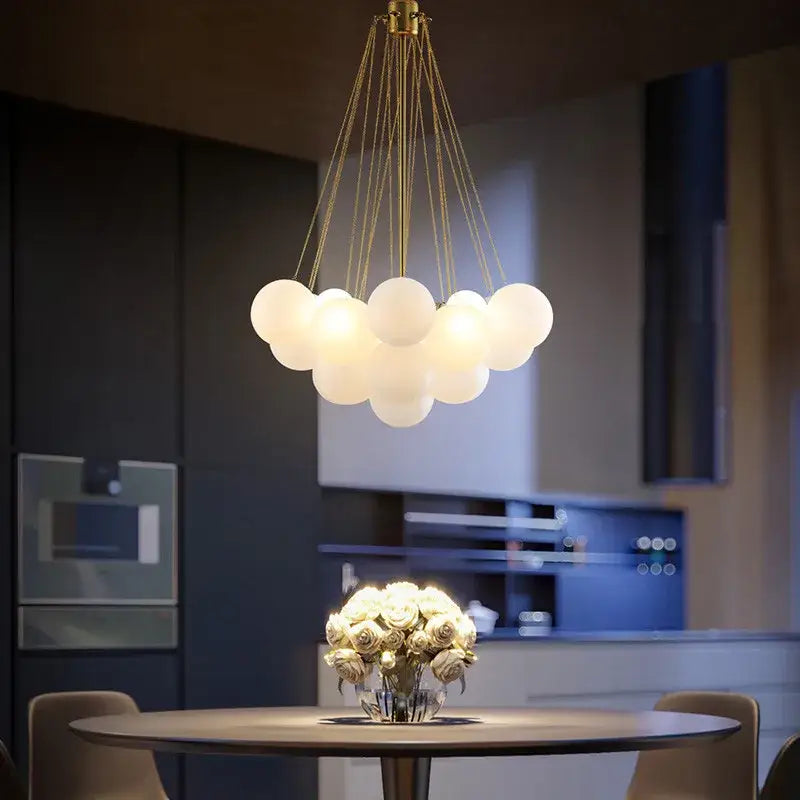 Nordic Frosted Glass Ball Chandelier: Modern Elegance - Home & Garden > Lighting Fixtures