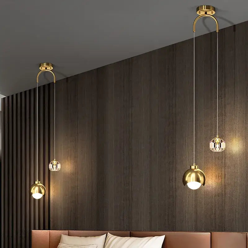 Nordic Gold Pendant Lamp: Hanging Light for Bedroom Kitchen - Lighting