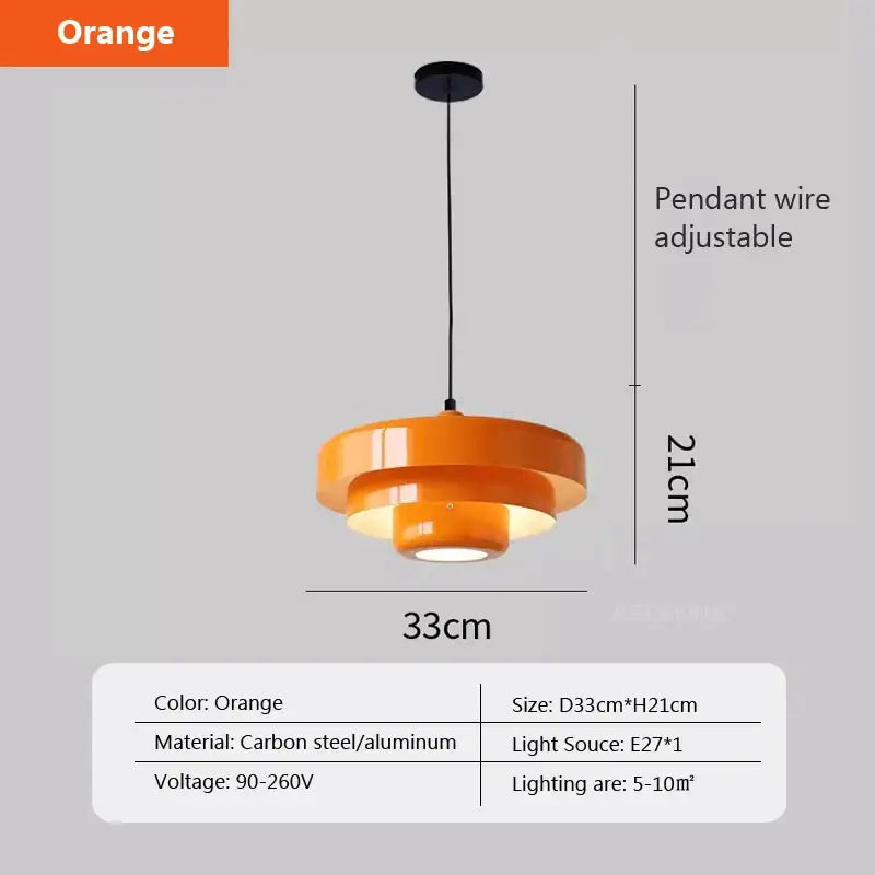 Nordic LED Pendant Light Macaron - Orange-Black / Without bulb - Home & Garden > Lighting