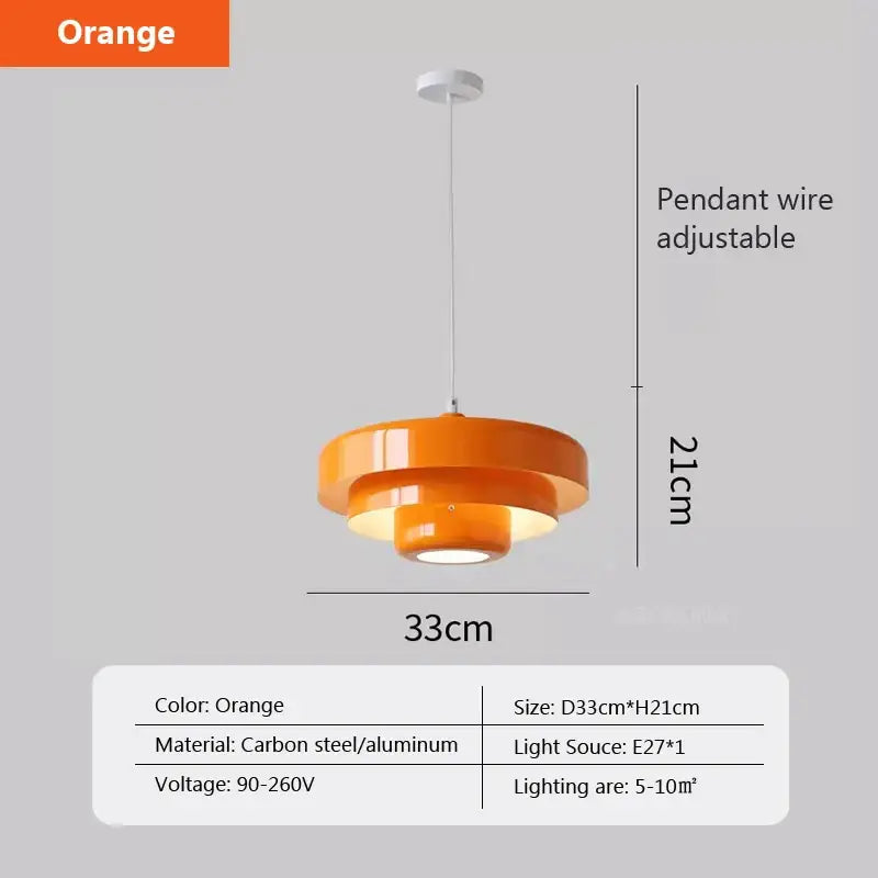 Nordic LED Pendant Light Macaron - Orange-White / Cool white - Home & Garden > Lighting