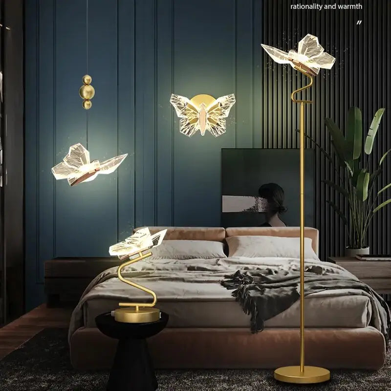 Nordic Luxury Creative Butterfly Lamp for Bedroom Living - Table