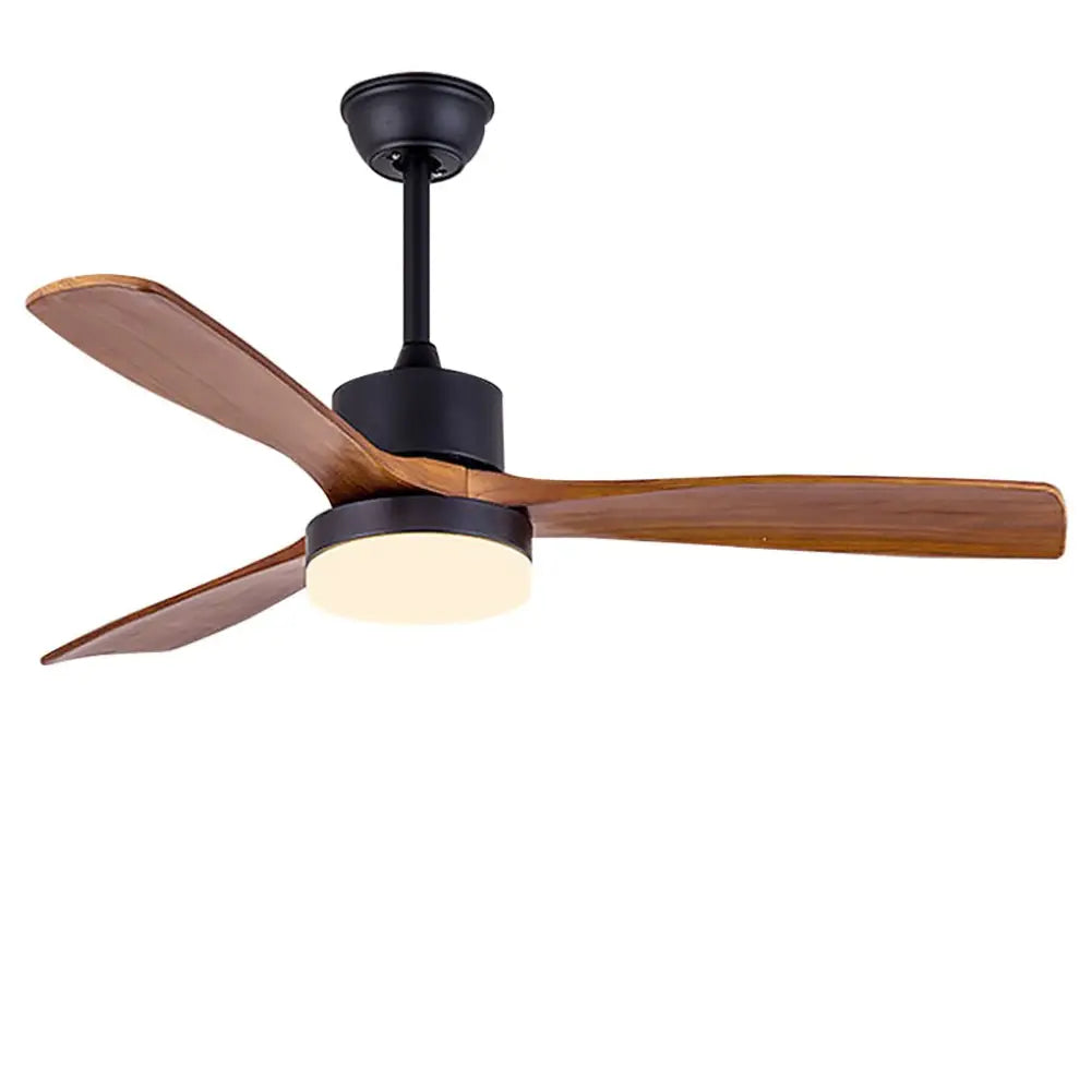 Nordic Minimalist Solid Wood LED Ceiling Fan for Living - Lighting > lights Fans