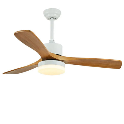 Nordic Minimalist Solid Wood LED Ceiling Fan for Living - Lighting > lights Fans