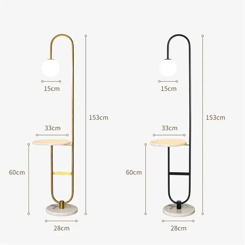 Nordic Modern Glass LED Stand Floor Lamp for Living Bedroom