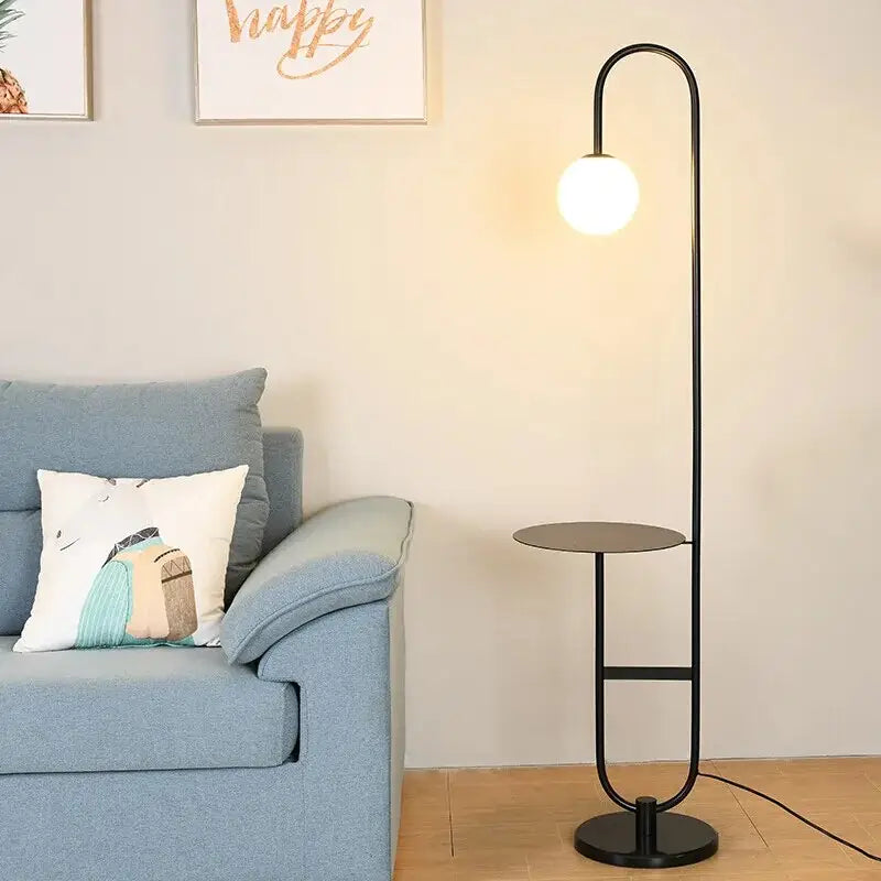 Nordic Modern Glass LED Stand Floor Lamp for Living Bedroom