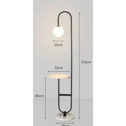 Nordic Modern Glass LED Stand Floor Lamp for Living Bedroom - black Marble A / warm light