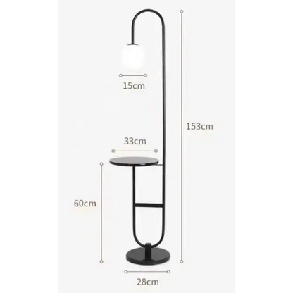 Nordic Modern Glass LED Stand Floor Lamp for Living Bedroom - black Marble B / warm light