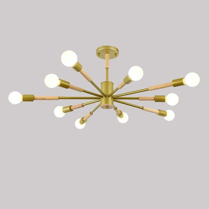 Nordic Rustic Flush Mount Sputnik Chandelier - Lighting > Ceiling lights Chandeliers