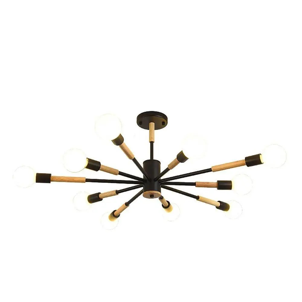 Nordic Rustic Flush Mount Sputnik Chandelier - Lighting > Ceiling lights Chandeliers