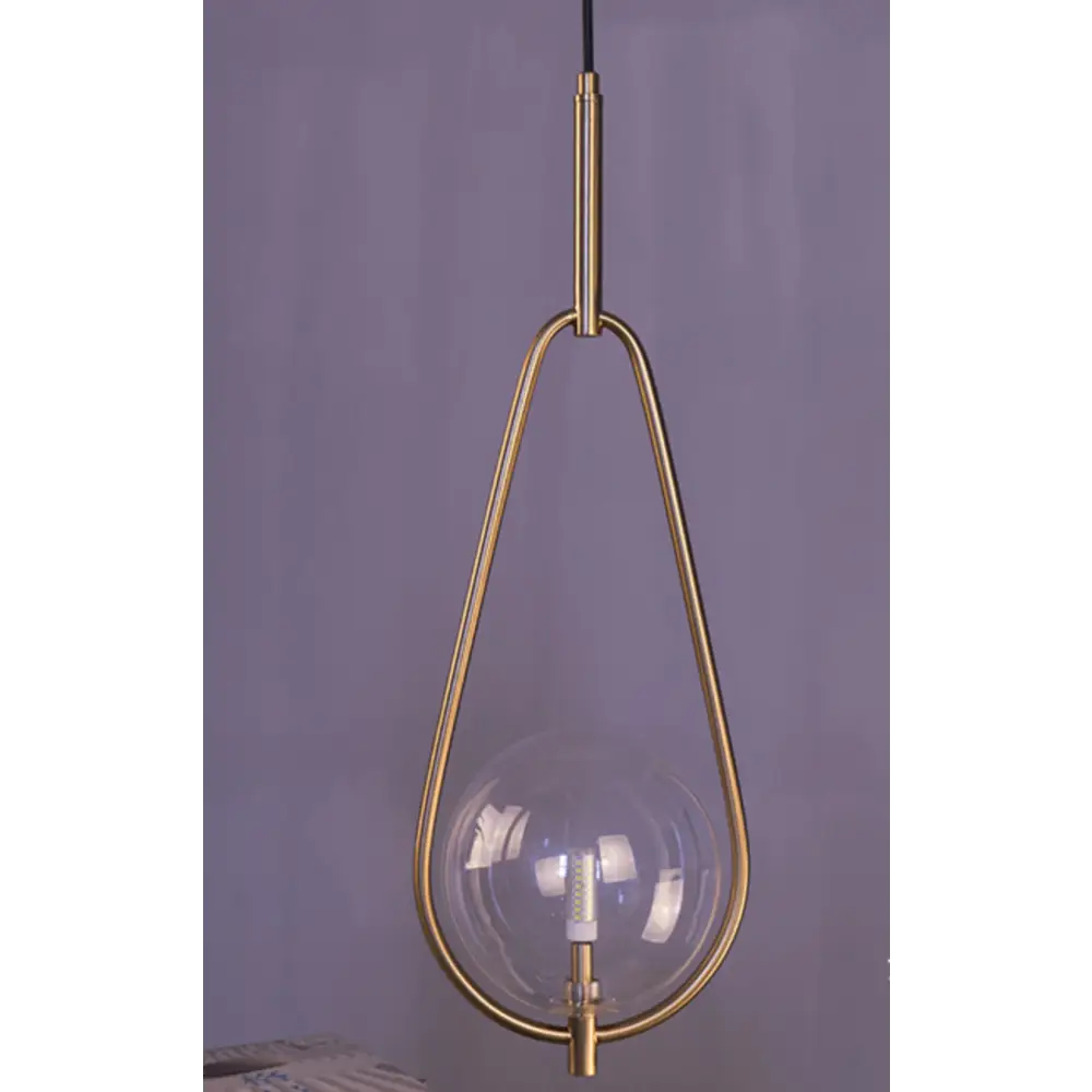 Nordic Water Drop Smoky Gray Glass Ball Pendant Lamp - Lighting