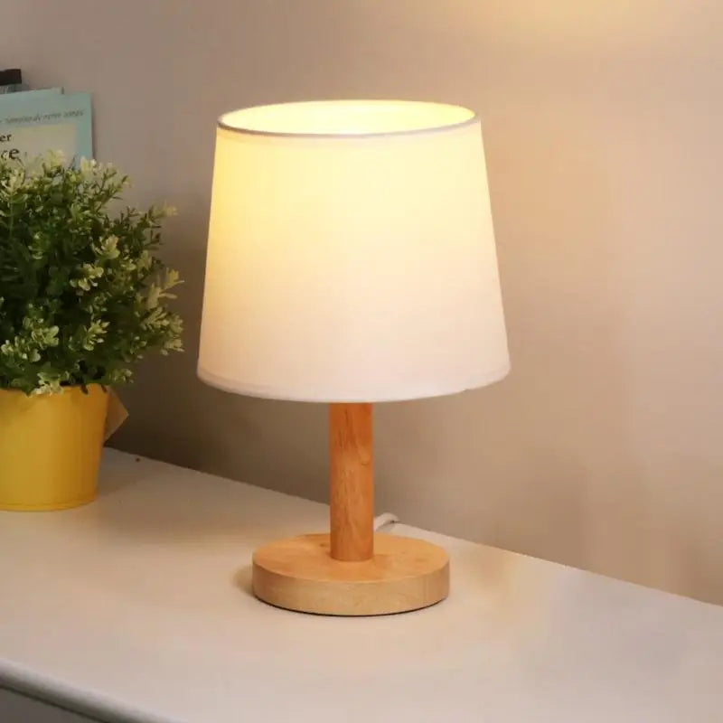 Nordic Wooden Fabric Shade Table Lamp - Lighting > & Floor Lamps Desk